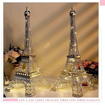 Amazon.com: Therwen 4 Pcs Eiffel Tower Statue Decor Metal